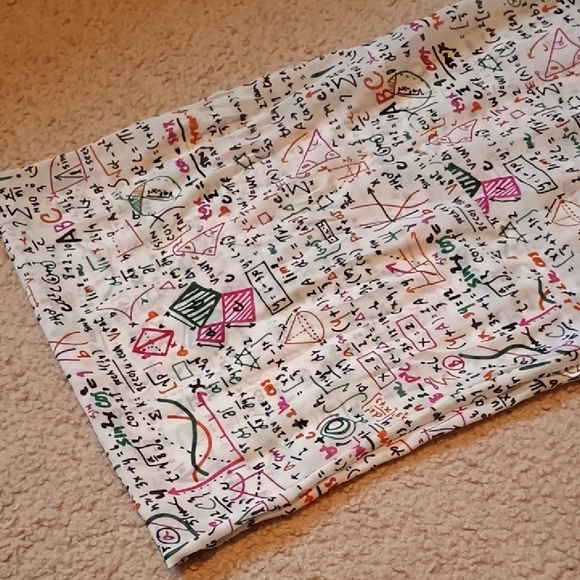 Math Teacher Print White Infinity Scarf EUC - Picture 3 of 5